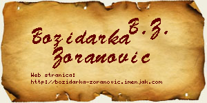 Božidarka Zoranović vizit kartica